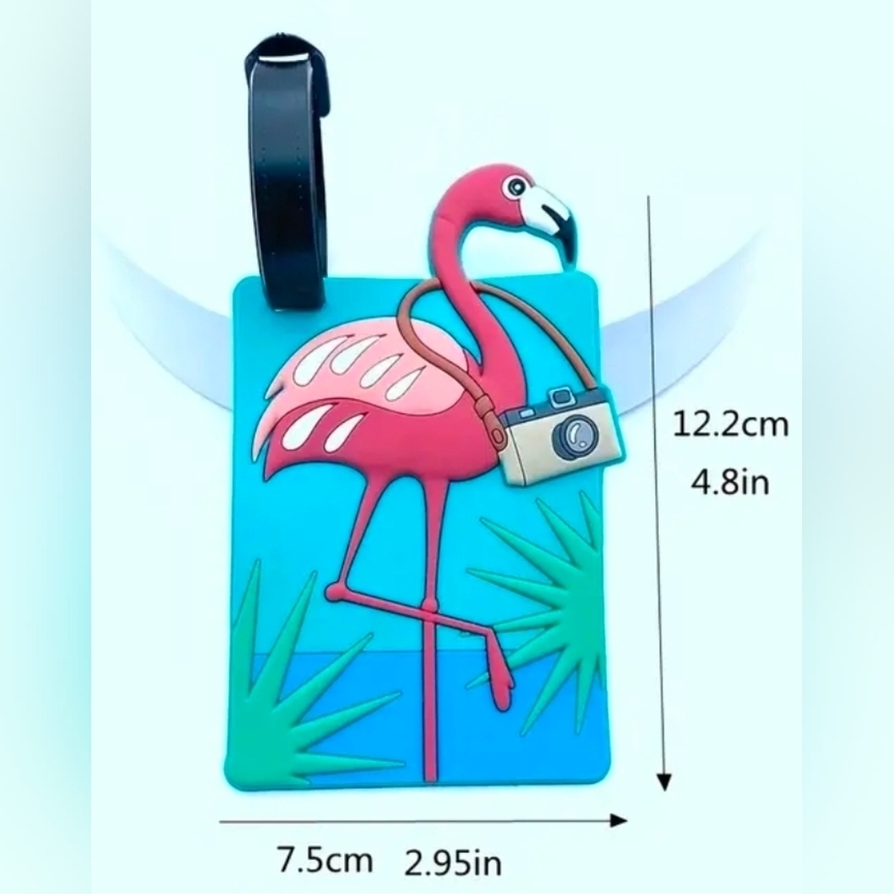 Flamingo Luggage Tags, 2 Count. New - Picture 3 of 4